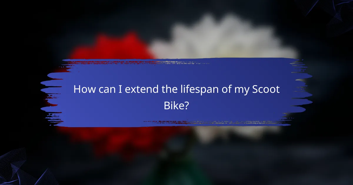 How can I extend the lifespan of my Scoot Bike?