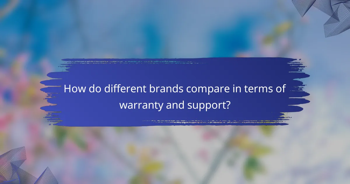 How do different brands compare in terms of warranty and support?