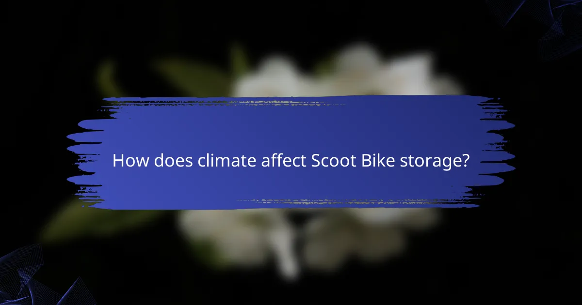 How does climate affect Scoot Bike storage?