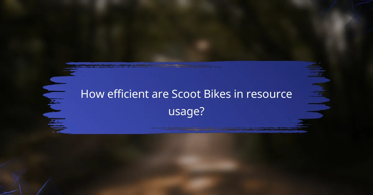 How efficient are Scoot Bikes in resource usage?