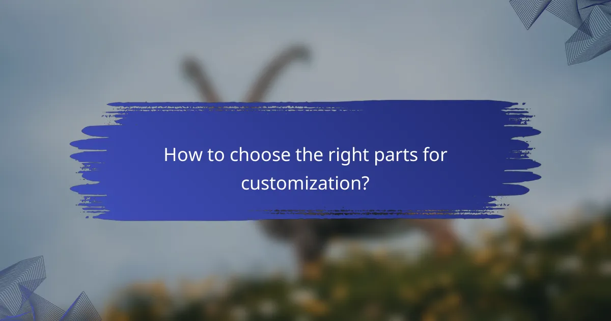 How to choose the right parts for customization?