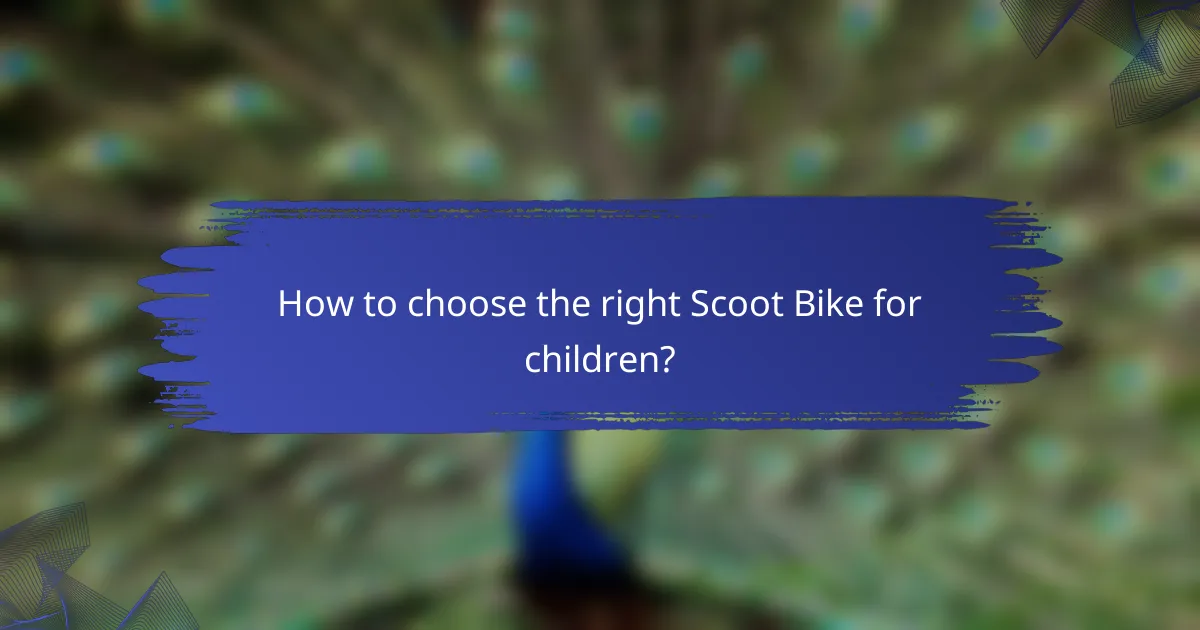 How to choose the right Scoot Bike for children?