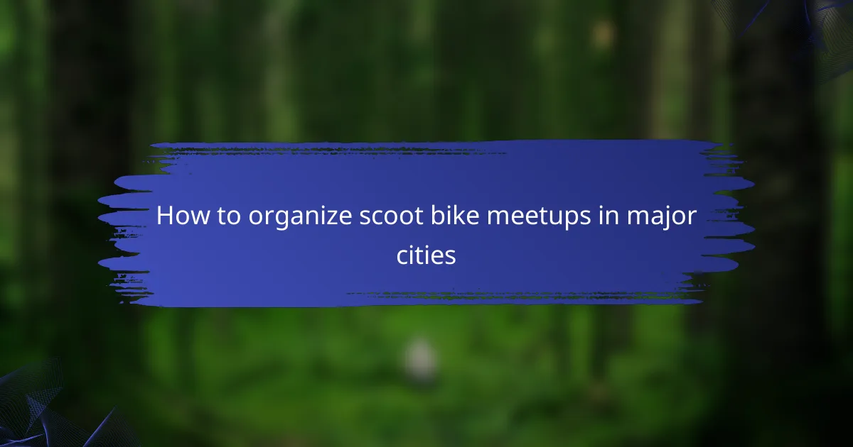 How to organize scoot bike meetups in major cities