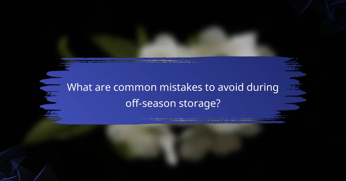 What are common mistakes to avoid during off-season storage?