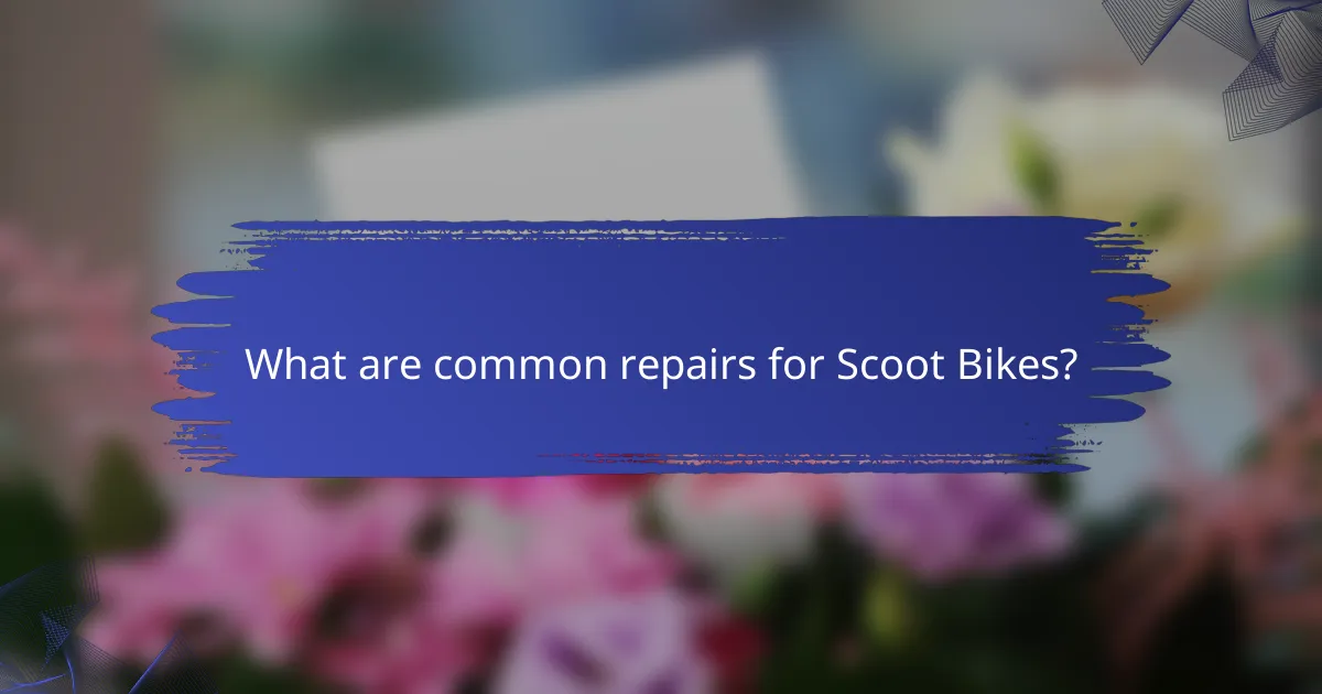What are common repairs for Scoot Bikes?