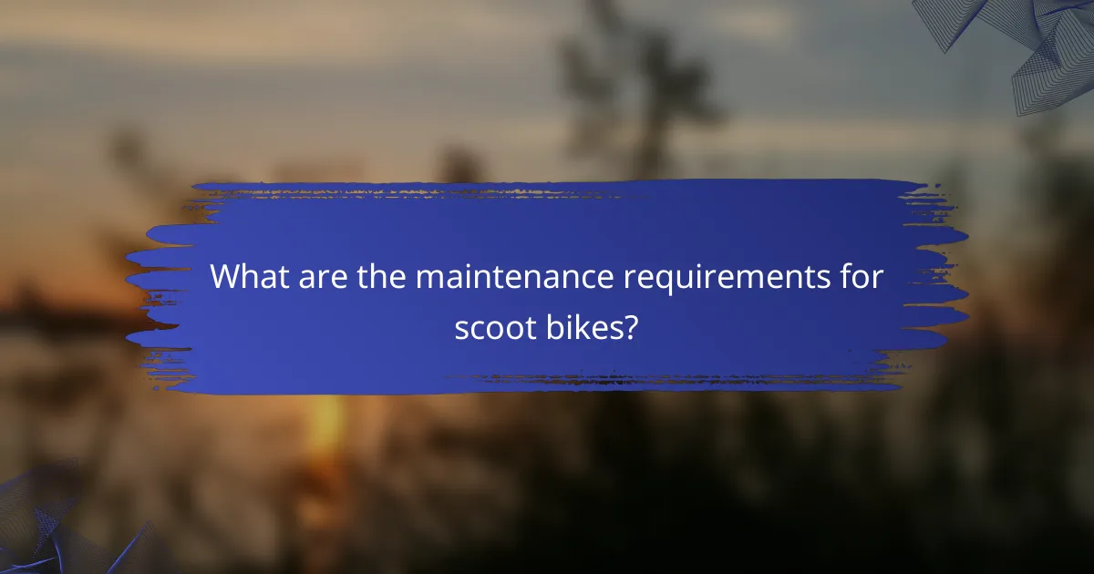 What are the maintenance requirements for scoot bikes?