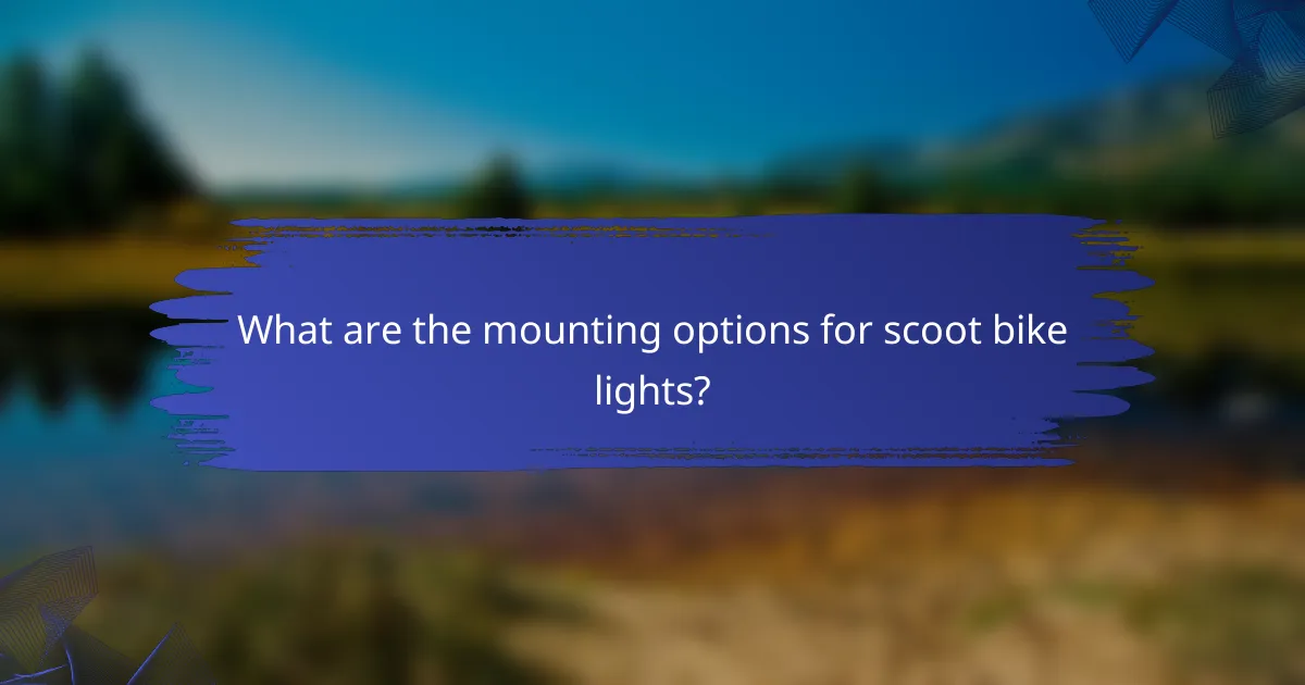 What are the mounting options for scoot bike lights?