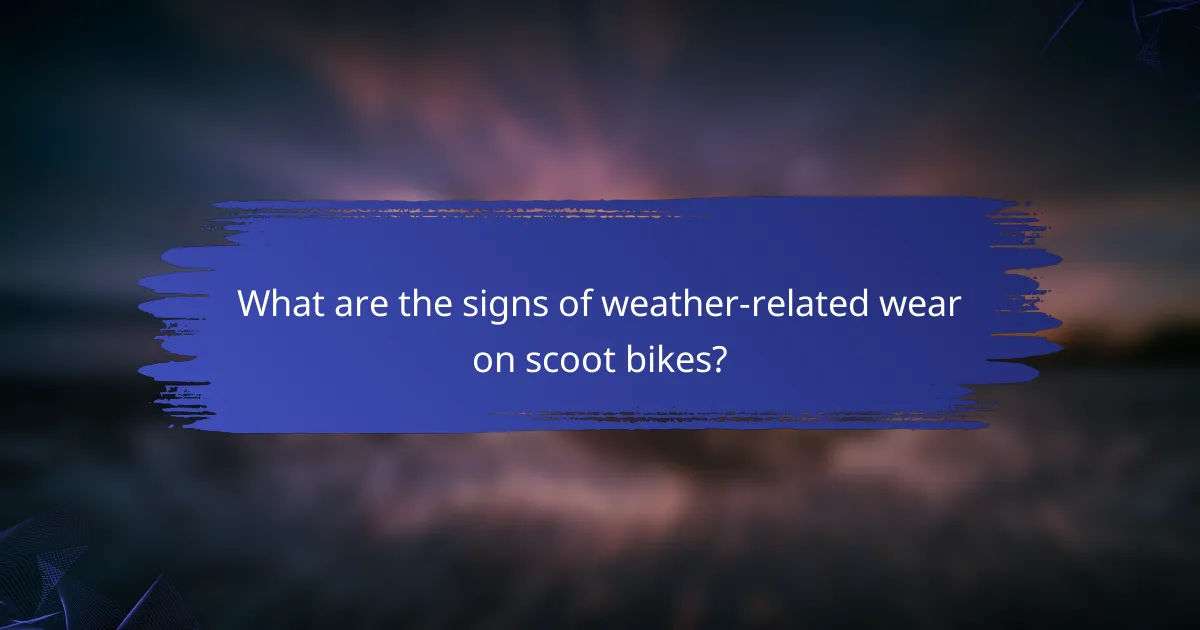 What are the signs of weather-related wear on scoot bikes?