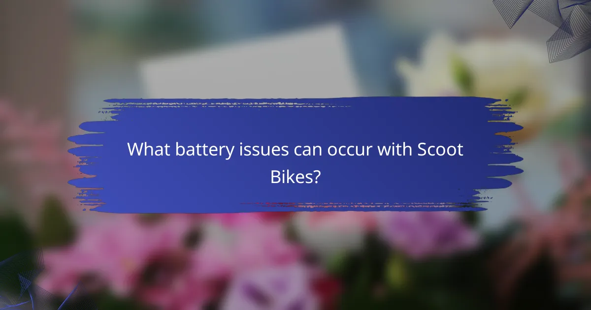 What battery issues can occur with Scoot Bikes?