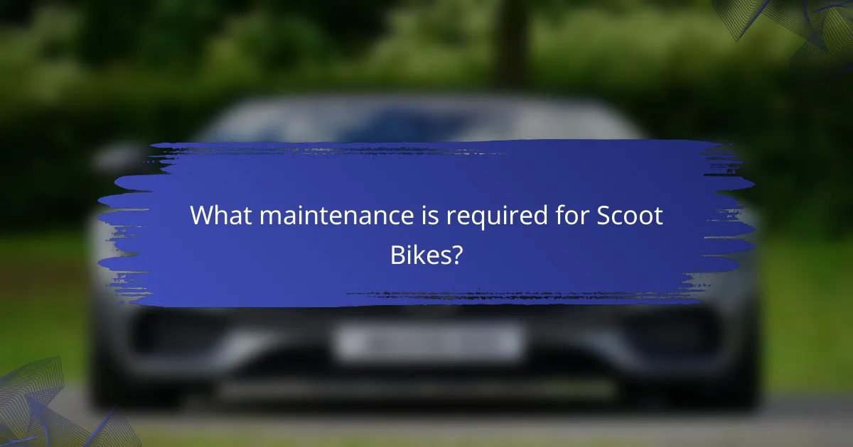 What maintenance is required for Scoot Bikes?