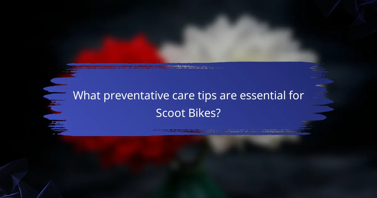 What preventative care tips are essential for Scoot Bikes?