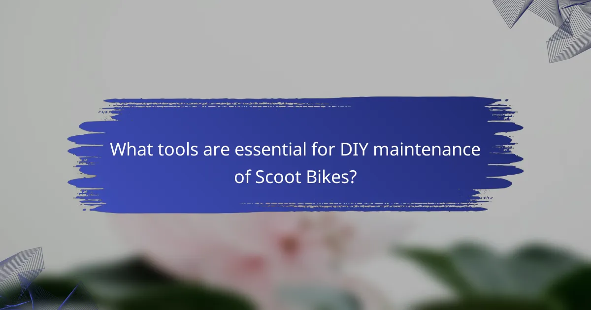 What tools are essential for DIY maintenance of Scoot Bikes?